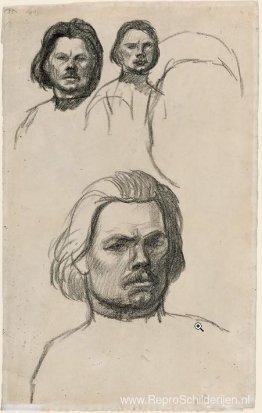 Studies van het portret van Maxim Gorki