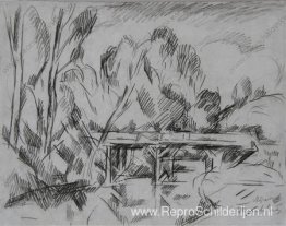 Abramtsevo. De brug. Tekening voor het schilderij 'Brug in Abram