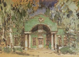 De tuin van Larin. Schets van decor voor de opera van P. Tsjaiko