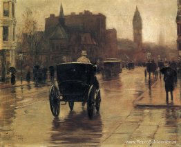 Columbus Avenue, regenachtige dag