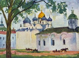 Novgorod. Plein van de St. Sophia-kathedraal.