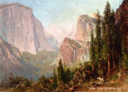 Scène van Yosemite. Bruidssluier herfst