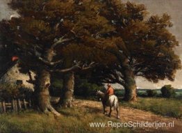 Landschap met paard en ruiter