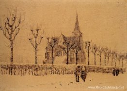 Landschap met een kerk