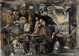 Studie uit Tintoretto's Aanbidding der Wijzen