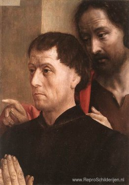 Portret van een biddende man met Johannes de Doper