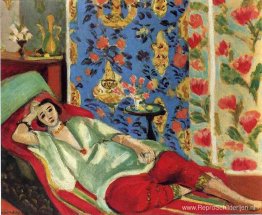 Odalisque in rode broek