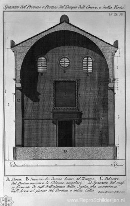 Opengewerkt zicht op de pronaos, of portiek van de Tempel van Ee