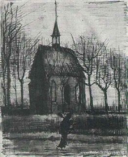 Kerk in Nuenen, met één figuur