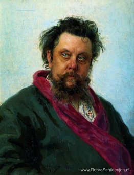 Portret van de componist Modest Moesorgski