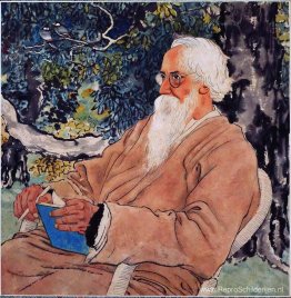 Portret van Rabindranath Tagore