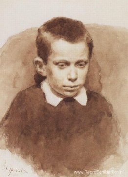 Portret van A. S. Matveev in de kindertijd