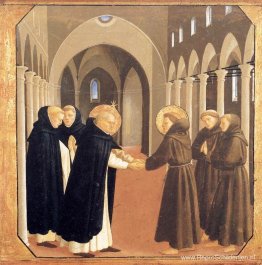 De bijeenkomst van Sts. Dominicus en Franciscus van Assisi