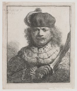 Zelfportret met opgeheven sabel