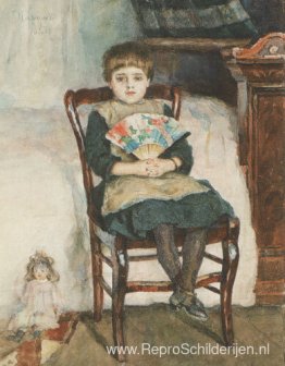 Portret van Olga Surikova in haar kindertijd