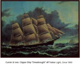 Fast Clipper (Packet) schip, Dreadnought, onder leiding van kapi