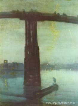 Nocturne: Blauw en Goud – Oude Battersea-brug