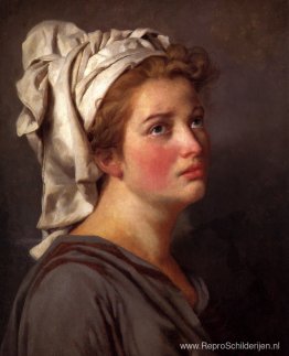 Portret van een jonge vrouw in een tulband