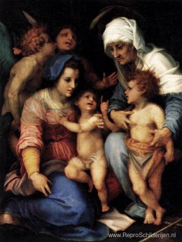 Madonna en Kind met St. Elisabeth, het Kind St. John en twee eng