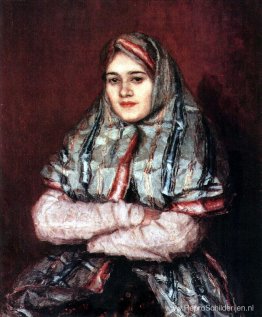 Stadsvrouw. Portret van Alexandra I. Yemelyanova geboren Schrade