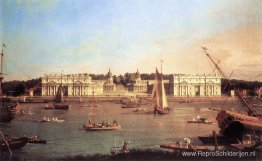 Londen: Greenwich Hospital vanaf de noordelijke oever van de The