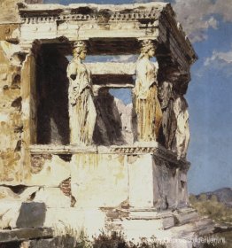 Erechtheion. De portiek van kariatiden.