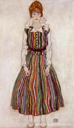 Portret van Edith Schiele, de vrouw van de kunstenaar