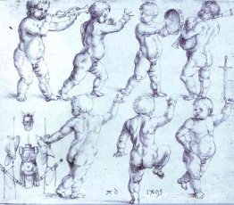 Putti dansen en muziek maken