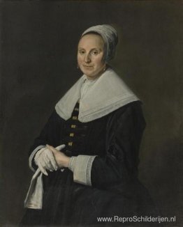 Portret van een vrouw met handschoenen