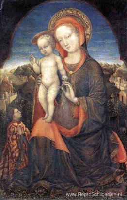 De Madonna van Nederigheid, aanbeden door Leonello d'Este