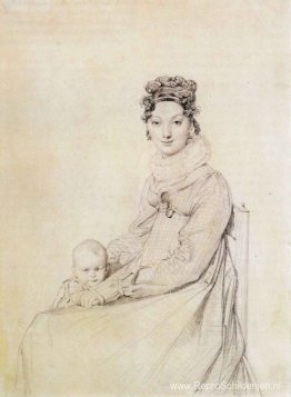 Madame Alexandre Lethiere, geboren Rosa Meli, en haar dochter Le