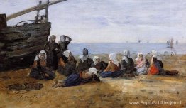 Berck, Groep visvrouwen zittend op het strand