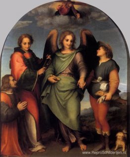 Aartsengel Raphael met Tobias, St. Lawrence en de donor Leonardo