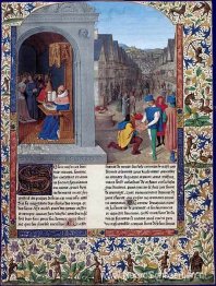 Boccaccio's De Casibus-schrift. Een koerier die Luvrs aflevert b