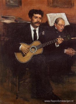 Portret van Lorenzo Pagans, Spaanse tenor, en Auguste Degas, de