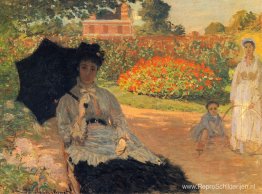 Camille Monet in de tuin