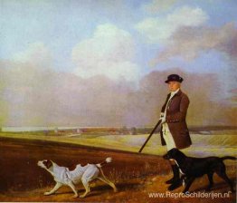 Sir John Nelthorpe, 6de Baronet aan het schieten met zijn honden