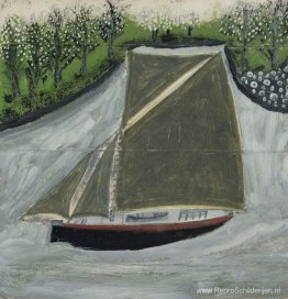 Zeilschip en boomgaard 1937