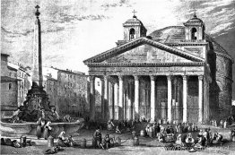 Het Pantheon in Rome, tekening door Leitch, gravure door W.B. Co