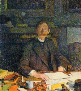 Emile Verhaeren in zijn studeerkamer