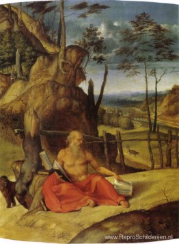 St. Jerome in de woestijn