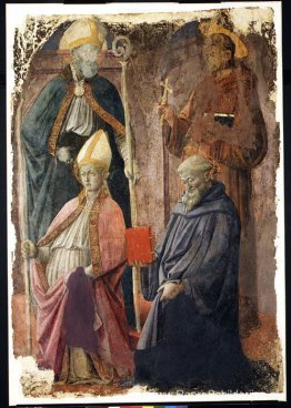 Heiligen Augustinus en Franciscus, een bisschop-heilige, en Sint