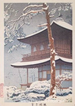 Sneeuw bij Ginkakuji