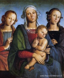 Madonna en Kind met St. Catherine en St. Rosa