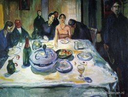 De bruiloft van de Bohemien, Munch uiterst links