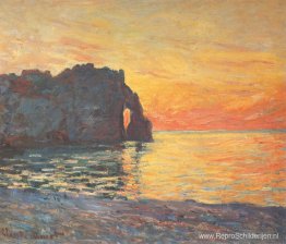 Etretat, klif van d'Aval, zonsondergang