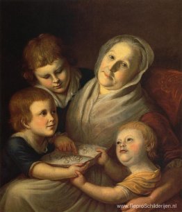 De moeder van de kunstenaar, mevrouw Charles Peale, en haar klei