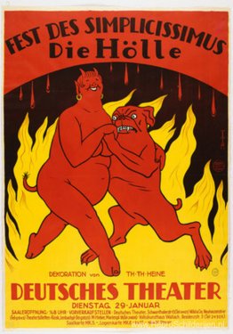 Affiche voor het Simplicissimus Festival Hell (Hölle)