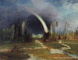 Landschap met een regenboog