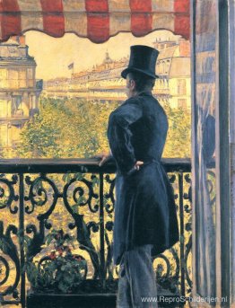 Man op een balkon, Boulevard Haussmann